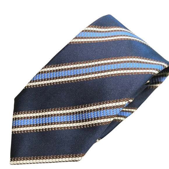 Canali Other - Canali 1934 Silk Tie Mens Navy Blue Striped Made in Italy Luxury Business Formal